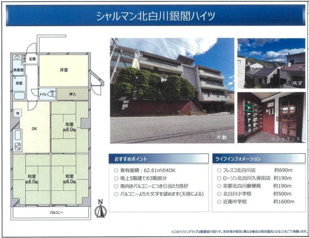 シャルマン北白川銀閣ハイツの間取り