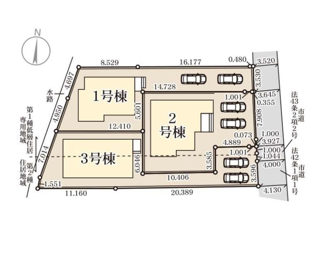 【区画図】 | 福岡市西区今宿東2丁目　3号棟（全2棟）【仲介手数料無料・0円】 | 区画図です。3号棟