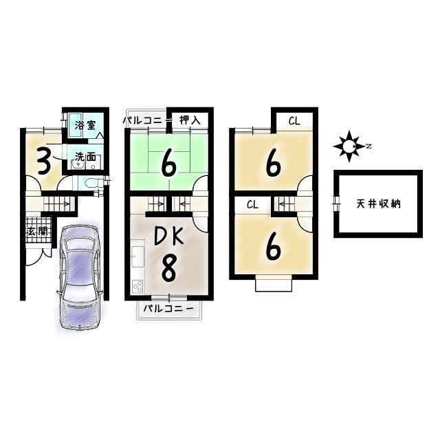 嵯峨野開町の間取り