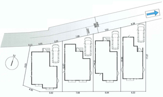 【土地図＋建物プラン例】 | 【仲介手数料無料！！】府中市西原町2丁目　建築条件付き売地（全４区画）No.4　3690万円