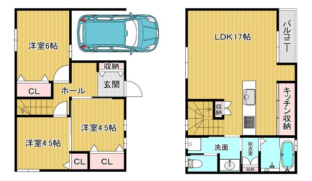 FreeLife富松Ⅰ　限定1区画の間取り|２階上部ロフトあり