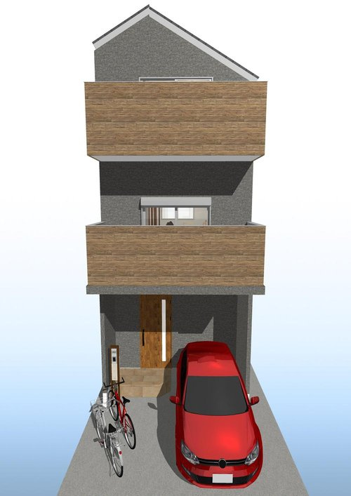 太秦青木ケ原町　建築条件付土地の外観パース|西側は隣地と間が空いているので風通し良好です
間取り変更可能ですのでお気軽にお問い合わせください！