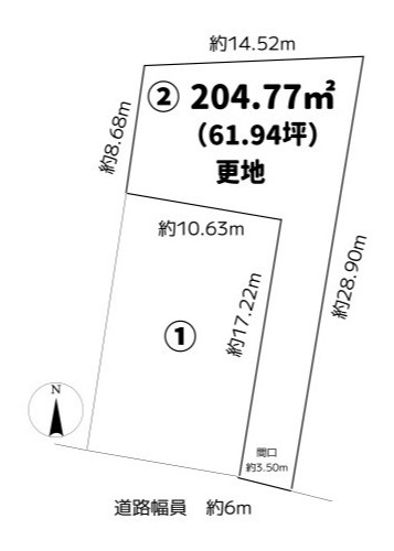 岩倉南木野町 土地(2号地)の土地図