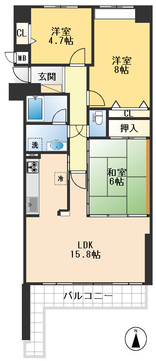 藤和東豊中ホームズの間取り