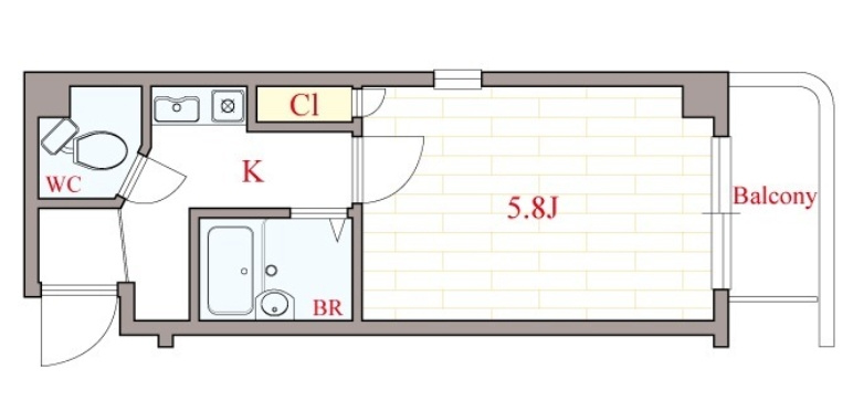 大阪市西区新町１丁目の賃貸マンションの間取り