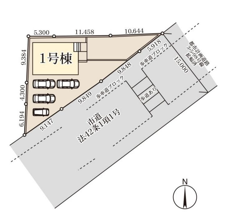 那珂市瓜連4期　新築戸建の区画図