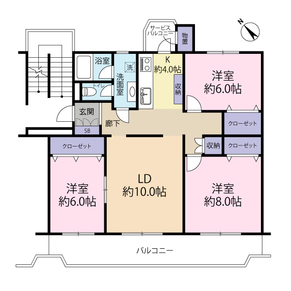3LDKの広々間取りです！