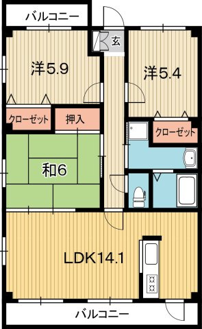 フィネス南川添の間取り