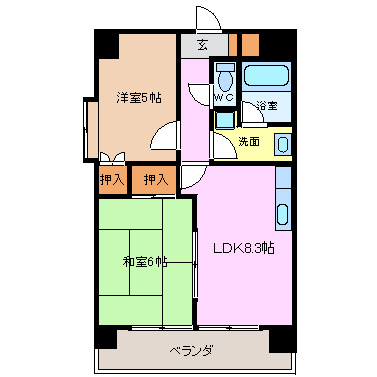【間取り】 | レスカール幸町