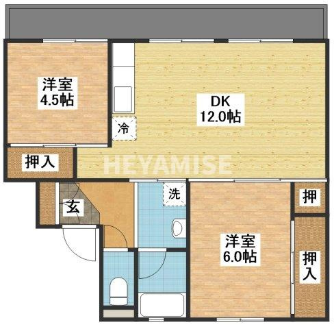 ビレッジハウス愛野2号棟の間取り