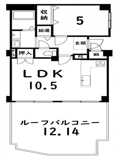 【間取り】 | マンハイム桂 | 専有面積43.42㎡