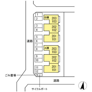 【区画図】 | ハイカムールさかいびらき A棟