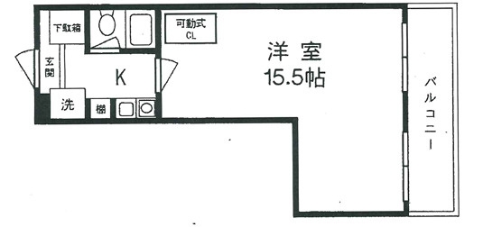 草津市矢橋町の店舗事務所の区画図