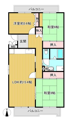 【間取り】 | 藤沢台第一住宅301棟