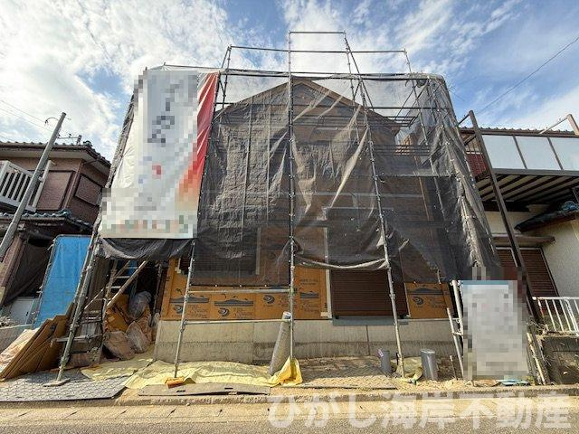 茅ヶ崎市萩園　新築戸建の外観|9月28日撮影　建築中　現地外観