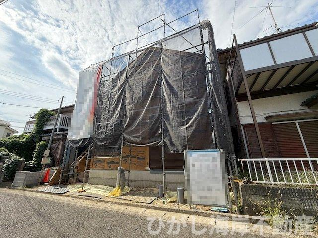 茅ヶ崎市萩園　新築戸建の外観|9月28日撮影　建築中　現地外観