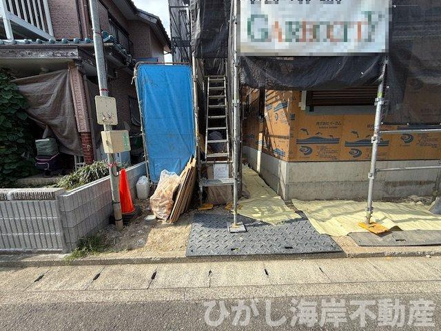 茅ヶ崎市萩園　新築戸建の駐車場|9月28日撮影　工事中　駐車スペース