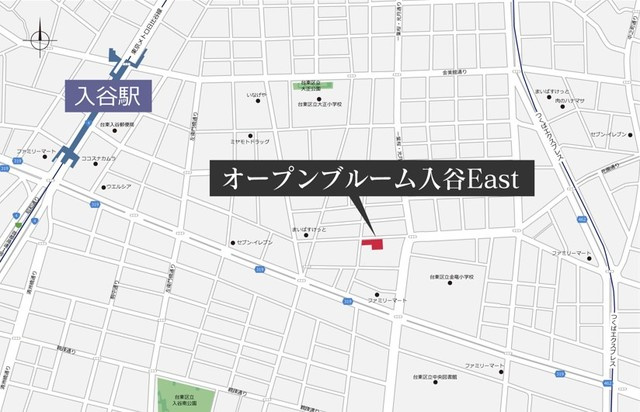 オープンブルーム入谷Ｅａｓｔの地図