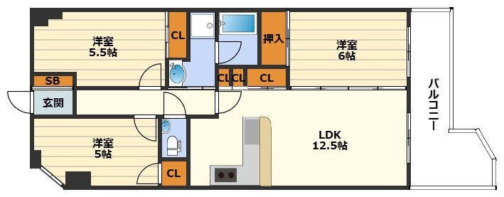 ライオンズマンション北梅田の間取り