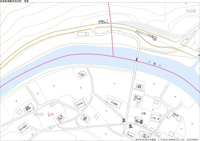 土地　飛騨市河合町有家　80万円の地図