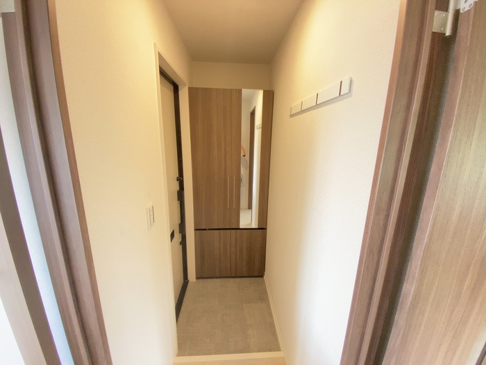 熊本市南区鳶町１丁目のアパートの玄関