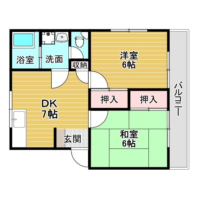 御井コーポⅡの間取り