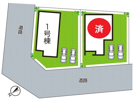 栗東市小平井　第1期　新築一戸建ての区画図|全２区画