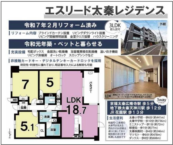 エスリード太秦レジデンスの間取り