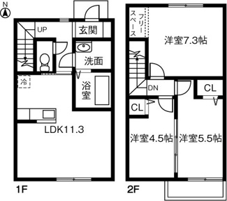 【間取り】 | ジュネス  Ｆ棟