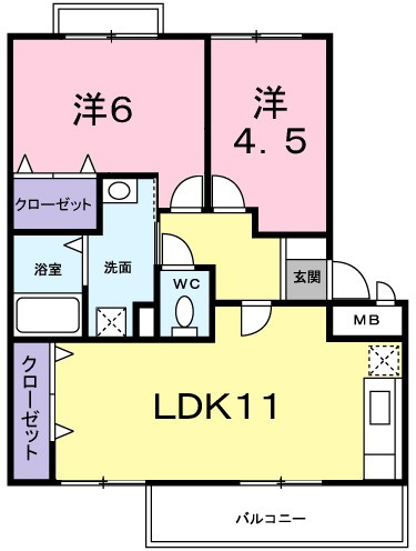 エクセルハイツBの間取り|※間取りが現況と異なる場合は現況を優先します※