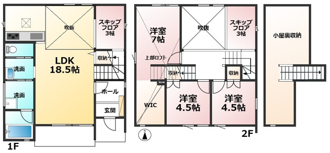 【参考プラン】 | 福津市若木台3丁目土地B号地 | 建物プランあります。詳細はお問い合わせください。