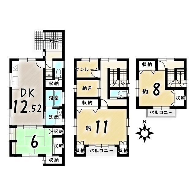 嵯峨野嵯峨ノ段町の間取り