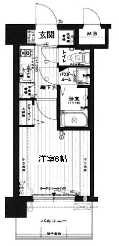 大阪市中央区東高麗橋の賃貸マンションの間取り