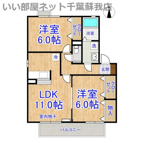 ヴィクトワール　ＡＢの間取り|ひと味違う？不動産屋のイメージを変えたい！『いい部屋ネット千葉蘇我店』へ是非お越しください♪