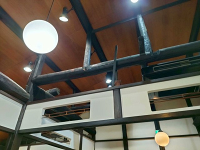 【内装】 | 上七軒京町屋テナント | 吹き抜け・照明付き