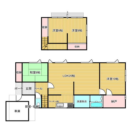 【間取り】 | 網走市潮見５丁目１１９－１６　地下１階付２階建中古売家　