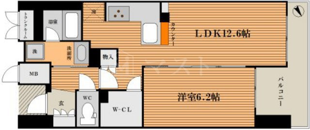 プレサンスロジェ難波GRANDWESTの間取り