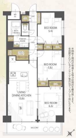 【間取り】 | パークヒルズ若葉スカイハイツ | ３LDK