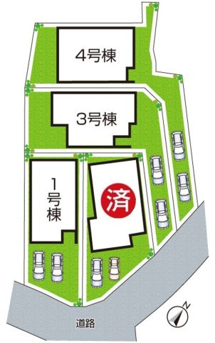 堺市中区深阪　第4期　新築一戸建ての区画図|全４区画