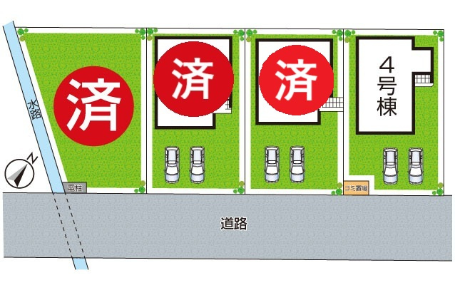 大津市下阪本　第3期　新築一戸建ての区画図|全４区画