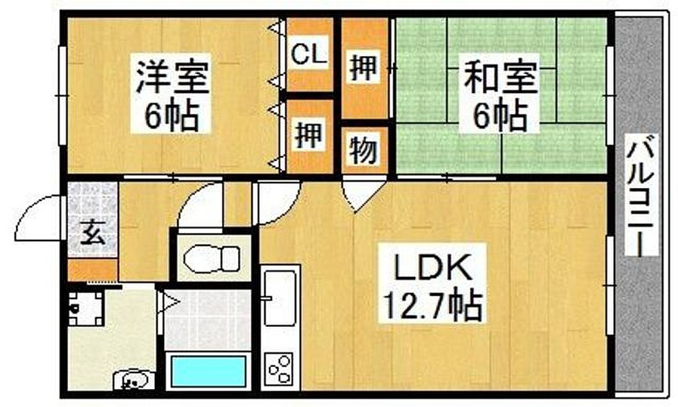 アーバンヒル広川【キャッシュバック対象物件】の間取り