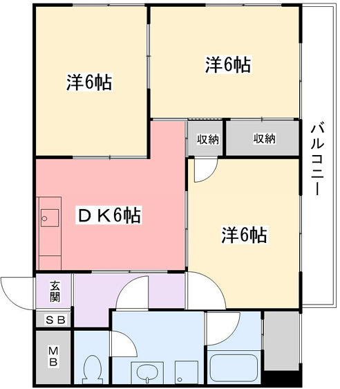 高岡中村コーポパートⅠの間取り