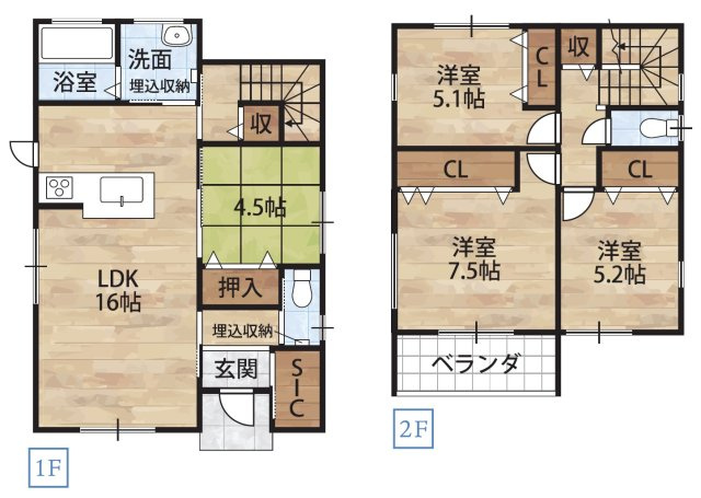 西浜2区画・新築戸建の間取り