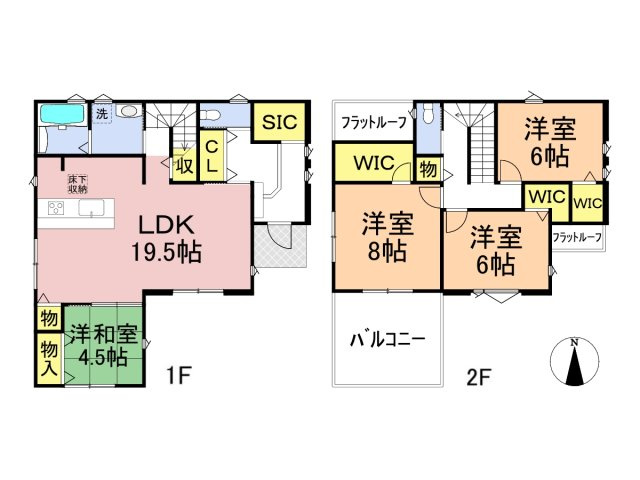 タマタウン　岐阜市西改田（七郷小）　全6区画分譲の間取り|■3号棟　■ヤマダ不動産　株式会社リライフ　
■夢のマイホーム購入をフルサポートします！