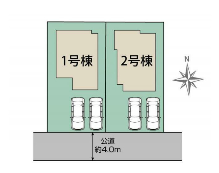 ブルーミングガーデン　福岡市東区大岳３丁目２棟の区画図
