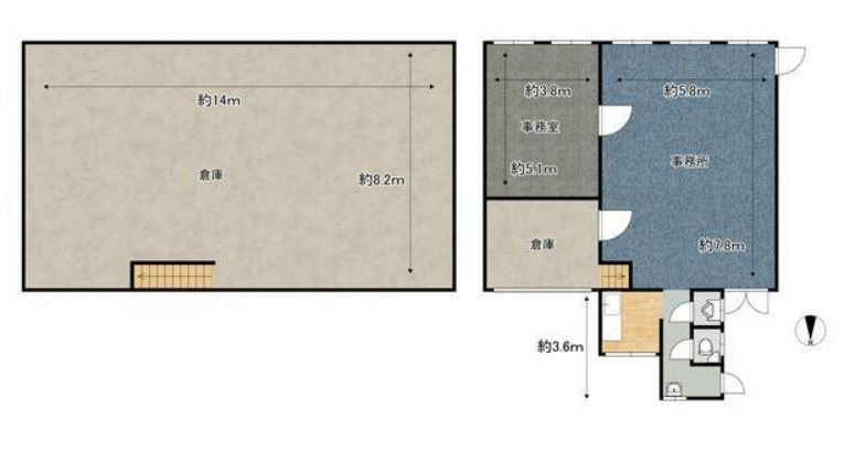 事業用）ダン機工跡テナントの間取り