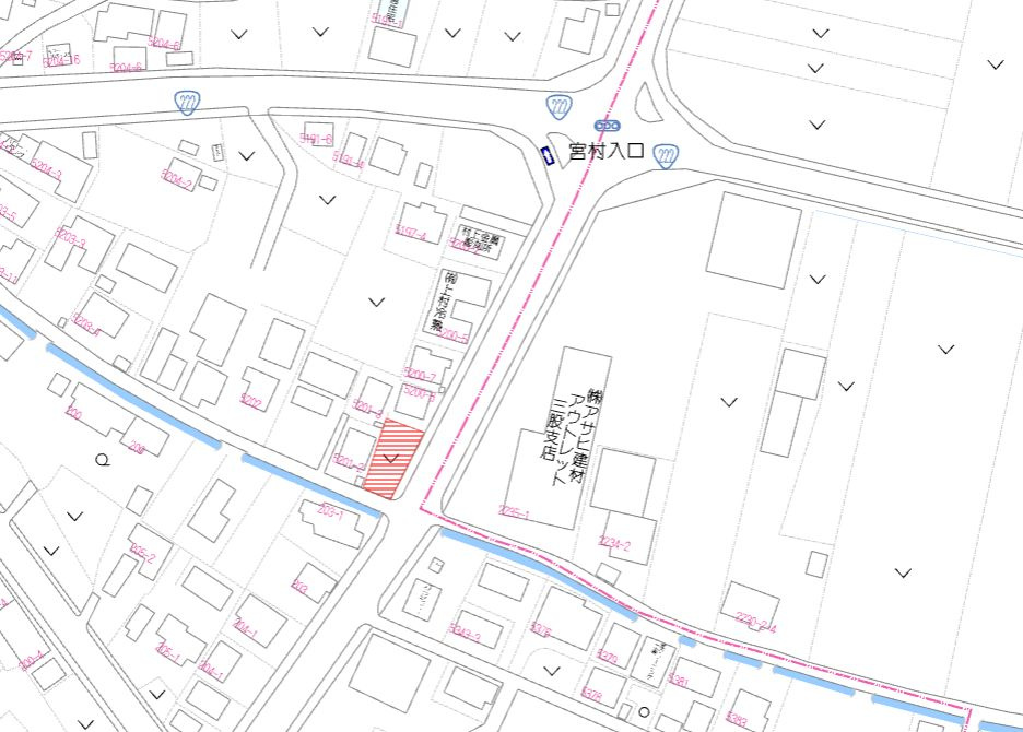 都城市上長飯町の売地の土地図