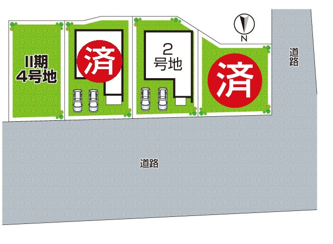 橿原市葛本町　新築一戸建ての区画図|全４区画