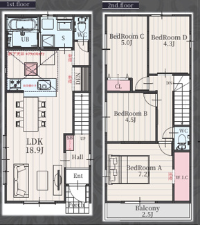 【間取り】 | 【名古屋市中川区野田1丁目264新築戸建】✨️仲介手数料無料✨️野田小学校・一柳中学校