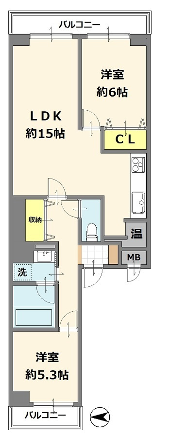シャルム小阪壱番館の間取り